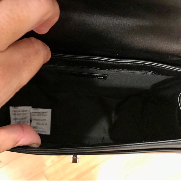 Badgley Mishka black denim, vegan leather adorned with square metal nails bag. - Picture 8 of 15